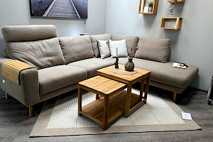 Sofa Garnitur skandinavisches Design mit Teddy-Bezug