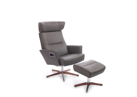 Fernsehsessel Z22095-1 - Leder, Sternfuß Holz