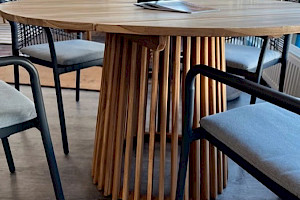 Gartentisch rund Teakholz massiv