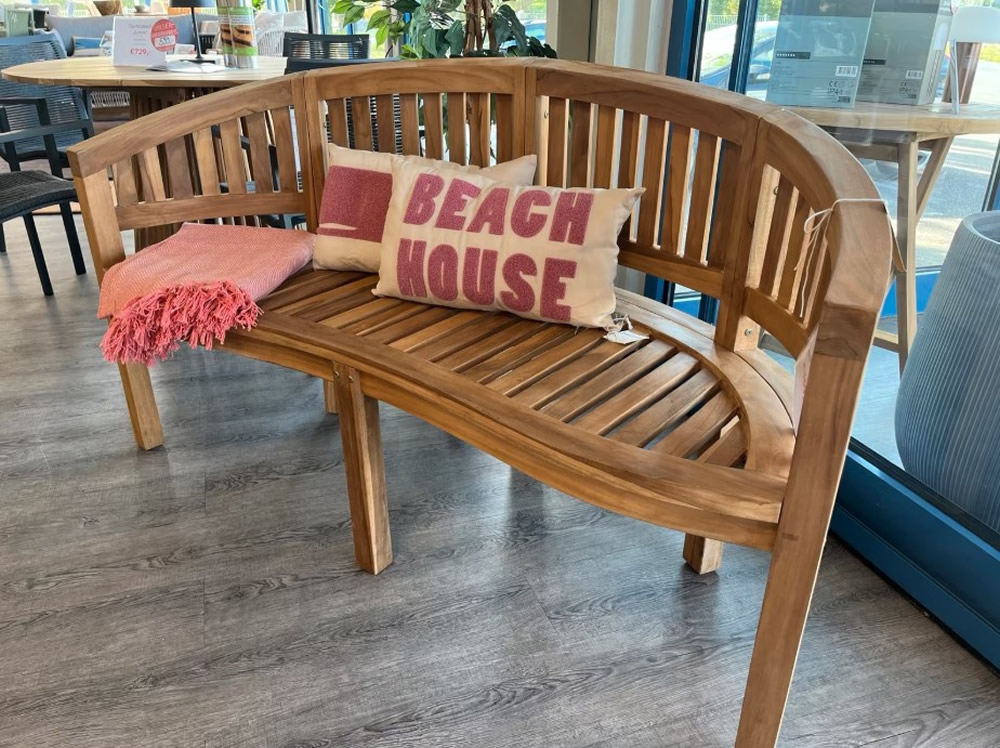 Bananenbank Gartenbank Teak massiv