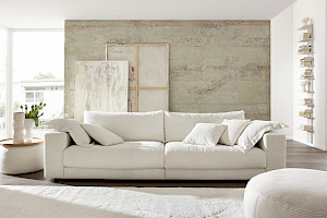 Polstergarnitur Feincord weiß Z22279