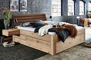 Massivholzbett Z22369-2 - mit Bettkasten, 180x200cm
