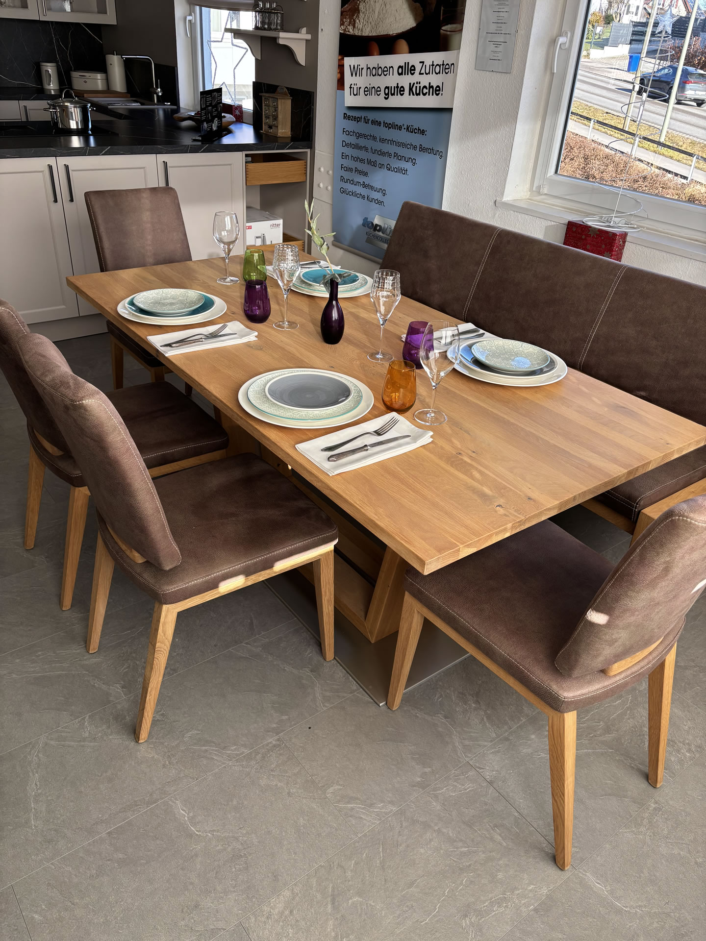 Esstischgruppe in Wildeiche massiv | Dudinger