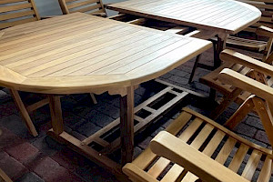 Gartentisch ausziehbar Teak massiv 180x100cm